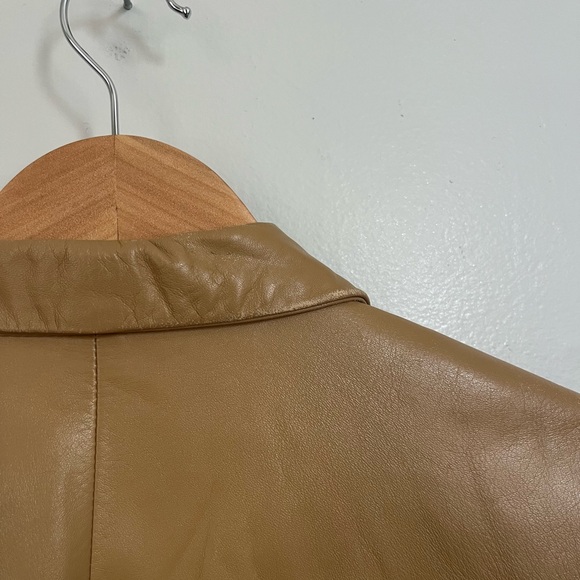 Vintage Anne Taylor Tan Leather Jacket - Picture 5 of 6